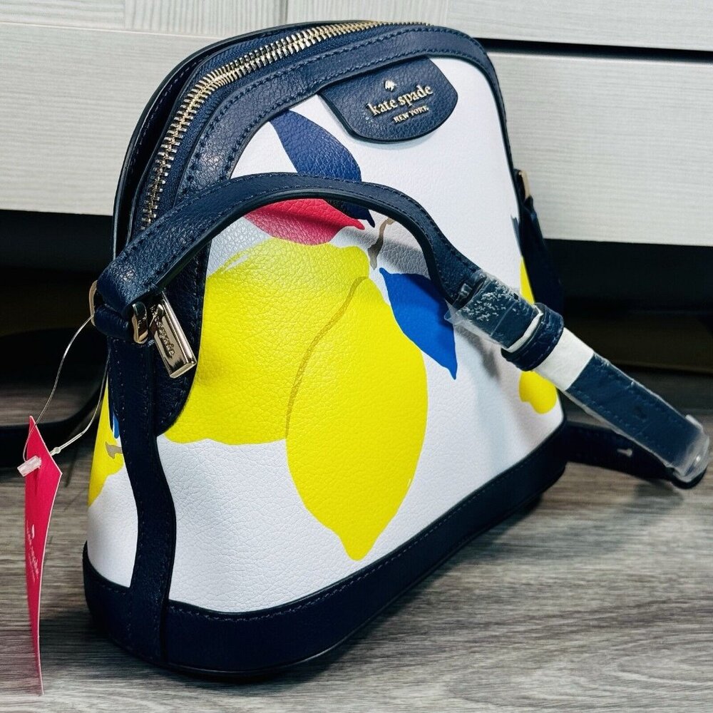 Kate Spade New York Sylvia Lemon Zest XL Dome Crossbody Bag NWT Saffiano Leather - Picture 6 of 16